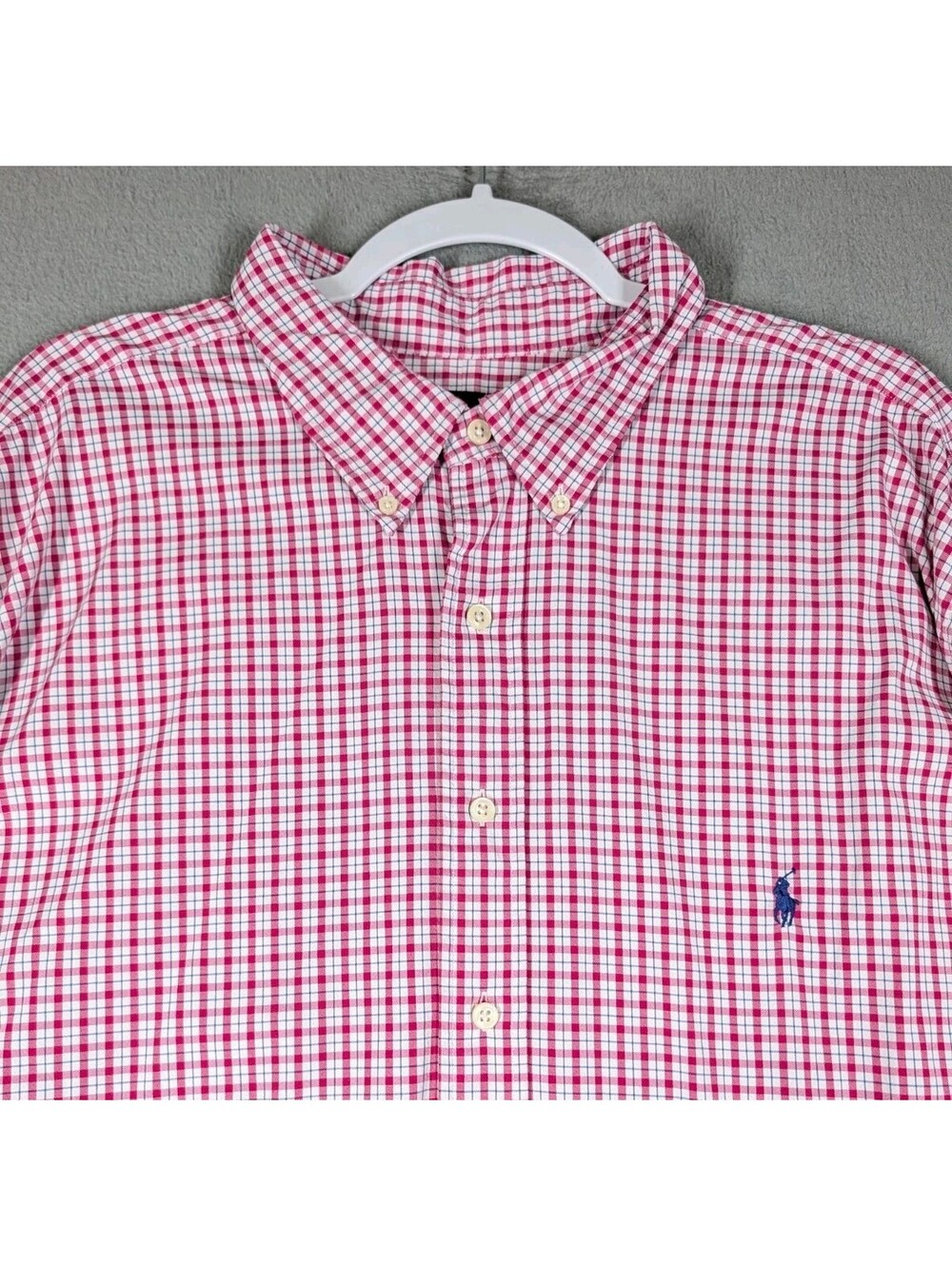 Ralph Lauren Mens 3XB Pink Blue Plaid Performance Button Shirt Cotton Casual